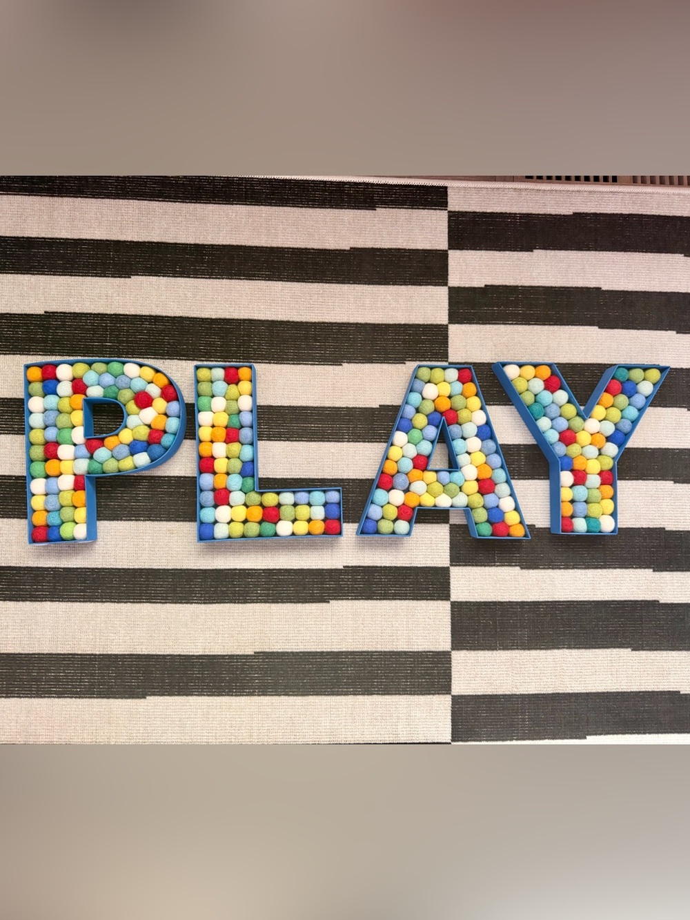 Colorful Felt Ball 'PLAY' Letter Wall Art